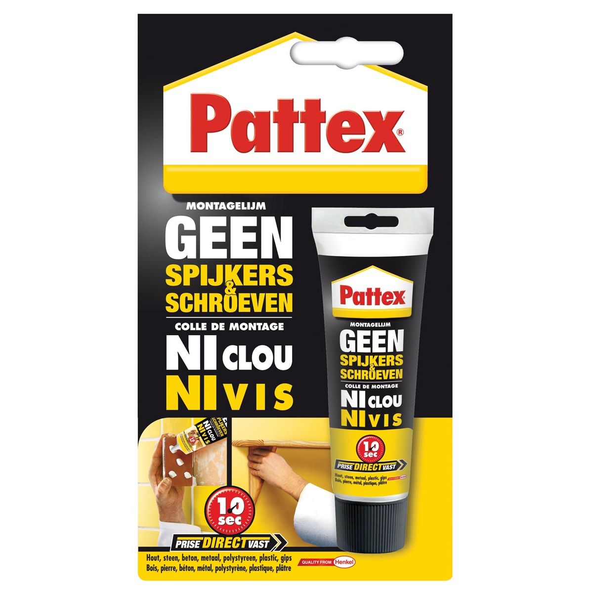 Pattex - adesivo di montaggio No Nails Viti, tubo da 50 g, in blister