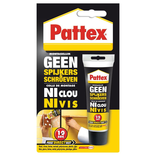 Pattex - montagelijm Geen Spijkers Schroeven, tube van 50 g, op blister