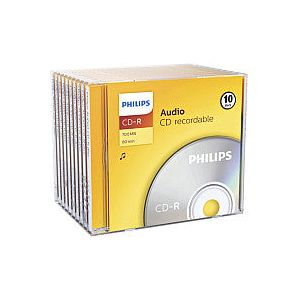 Philips - Cd-r philips 80min audio jc (10) | Spindel a 1 seal x 10 stuk