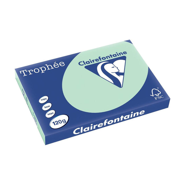 Clairefontaine - Trophée Tel, papier coloré, A3, 120 g, 250 feuilles, vert