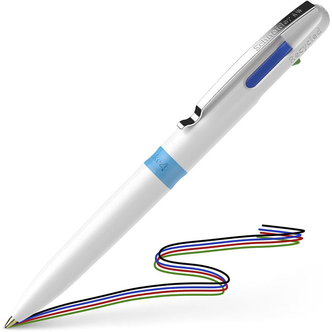 Schneider - 4-color ballpoint pen Take 4, medium, light blue/white
