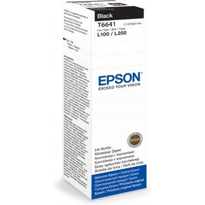 Epson - botella de tinta T664, 4.500 páginas, OEM C13T664140, negro