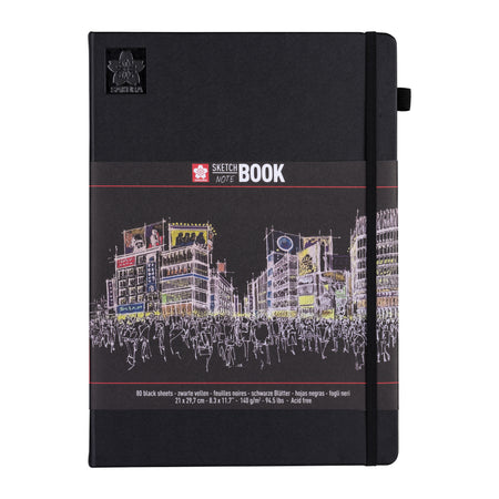 Sakura -  Schetsboek 80 zwarte vellen 210x297mm zwart | 5 stuks