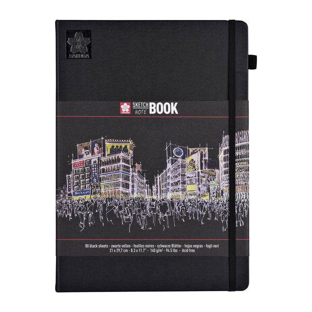 SAKURA - Sketch Notification Book A4 Black | 1 pièce