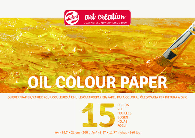 Talens Art Creation -  Olieverfpapier Art Creation 15 witte vellen 300gr A4 geel