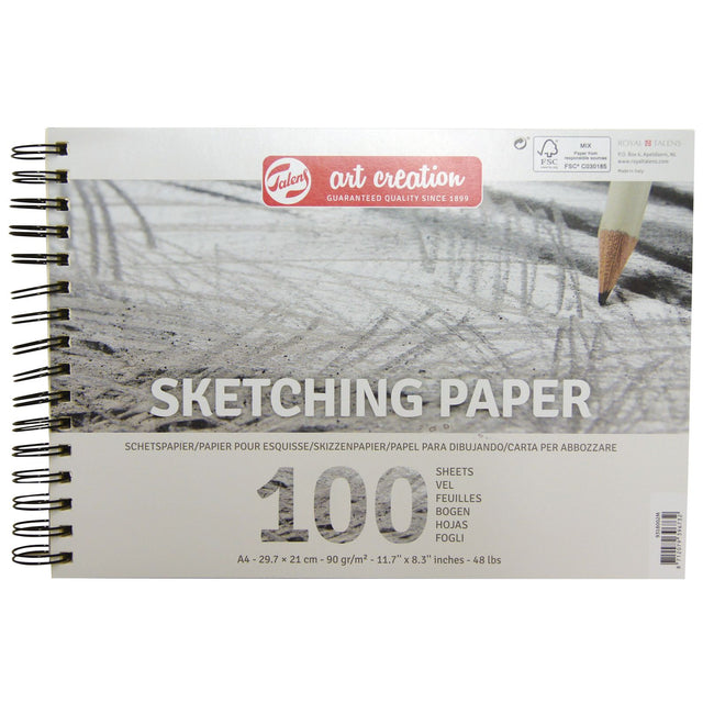 Talens Art Creation - Skizzenpapier Art Creation 100 weiße Blätter 90gr 297x210mm grau | 3 Stück