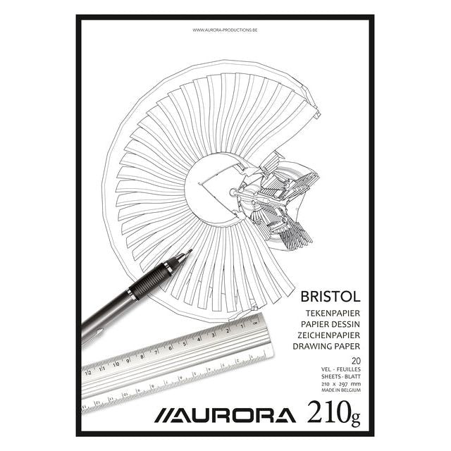 Aurora - Bloc de dessin Aurora A4 20 Vel 210gr Bristol | 1 pièce