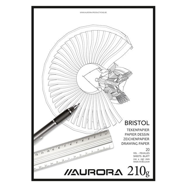 Aurora -  Tekenblok  a4 20 vel 210gr bristol