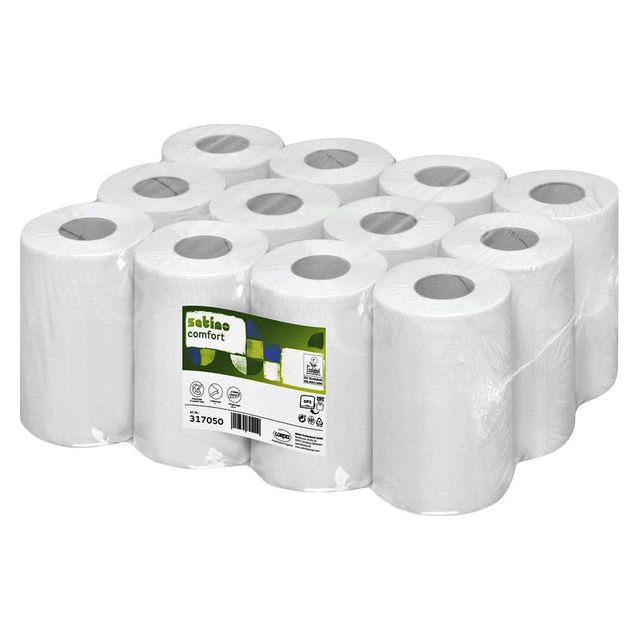 Satino par wepa - Nettoyage du papier Satino Comfort CF1 1LGS 120m blanc | Paquet de 12 rouleaux