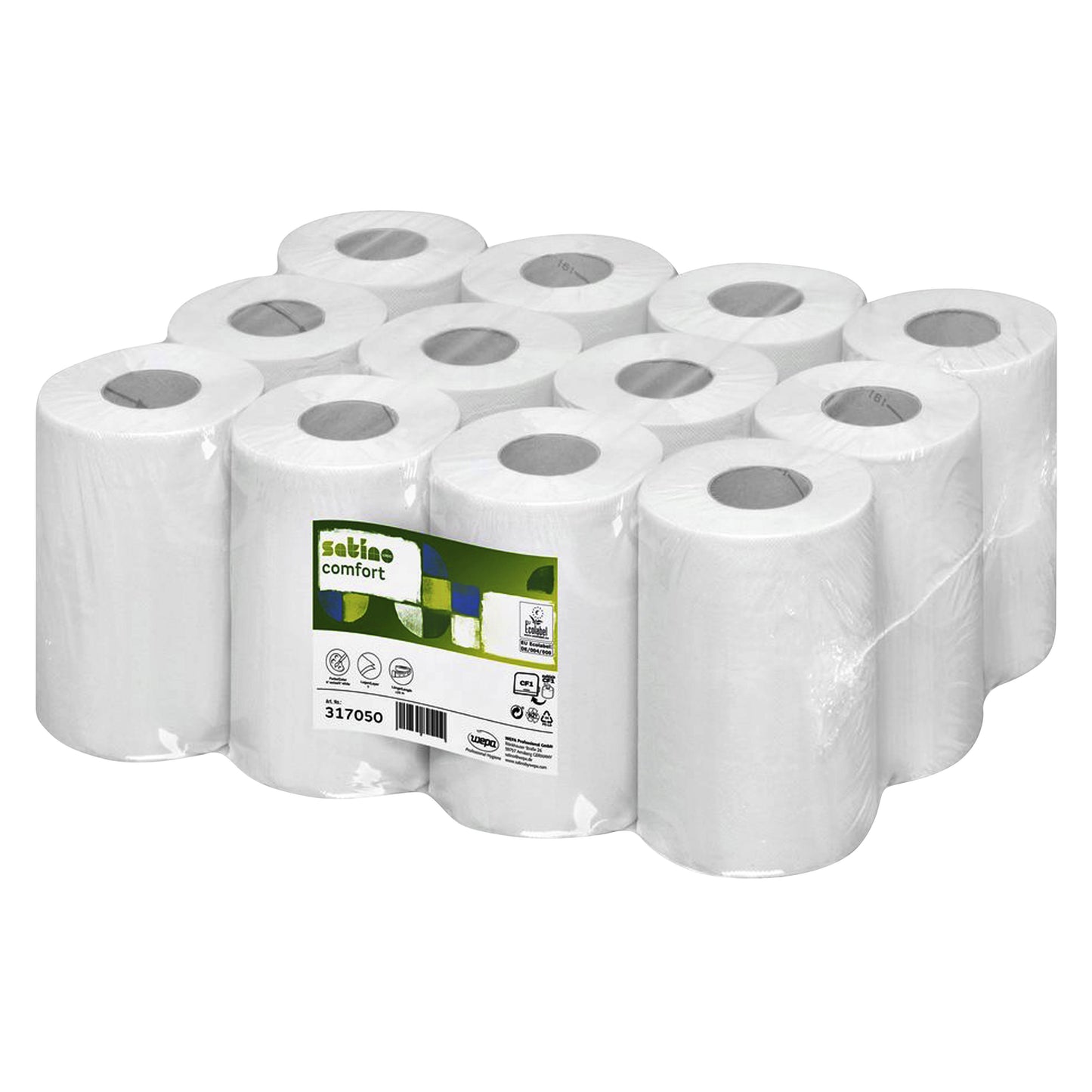 Satino by WEPA - Carta per pulizia Satino CF1 Comfort 1 strato 120 m 340 fogli bianco 317050