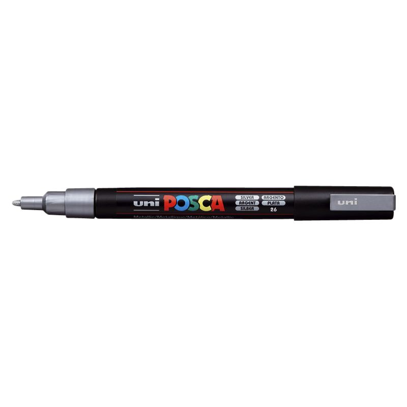 Posca - Paintmarker Uni PCfine silber | 6 Stück