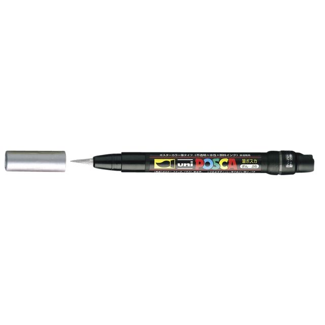 Posca -  Paintmarker Uni  PCF350 Brush 1-10mm zilver | 5 stuks