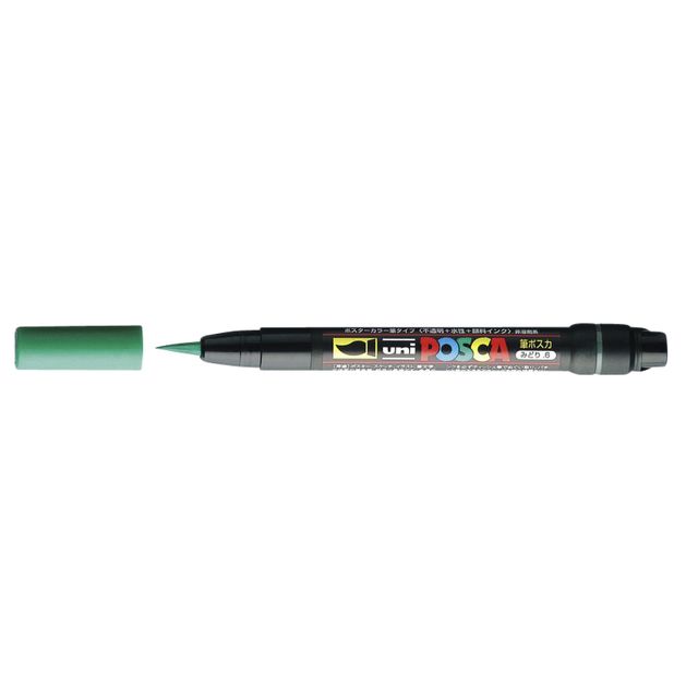 Posca -  Paintmarker Uni  PCF350 Brush 1-10mm donkergroen | 5 stuks