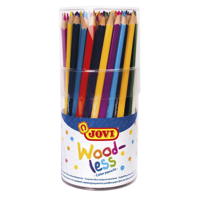 Jovi - Crayons de couleur assortis sans bois pot de 84 pièces