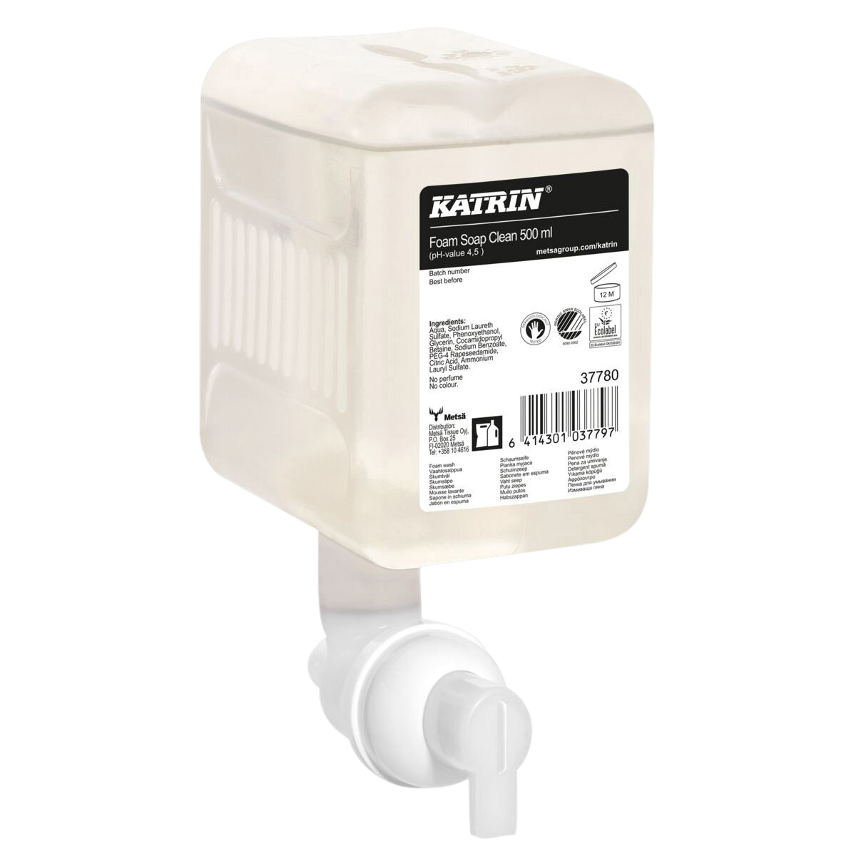 Katrin - Sapone per le mani in schiuma pulita 500 ml 37780 | 12 pezzi