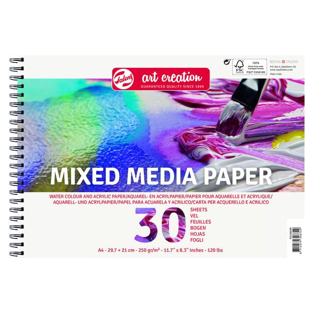 Talens Art Creation - Paper Art Creation Medice Media A4 White | Retrait une feuille de 3 pack x 30