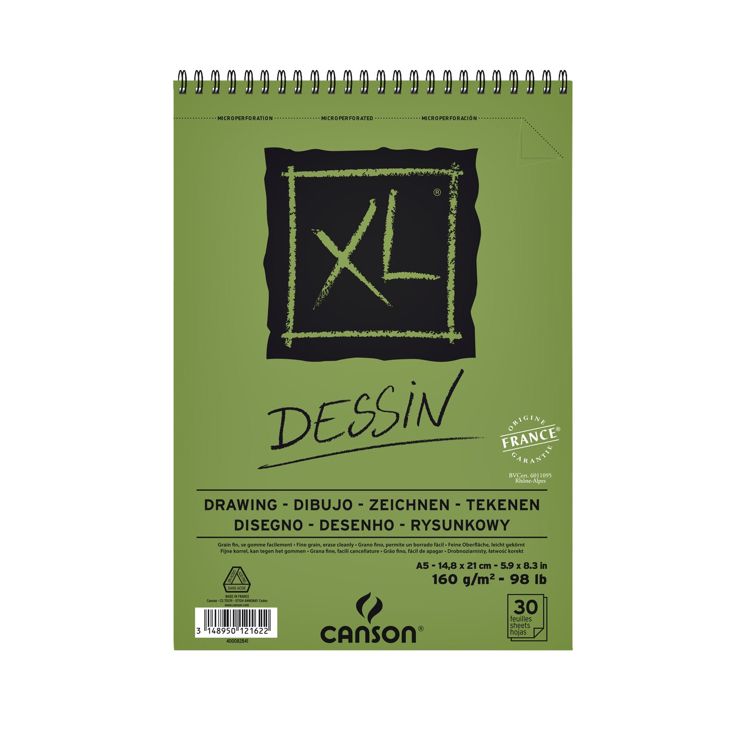 Canson - Carta da disegno XL Disegno 30 fogli 160gr A5 bianco