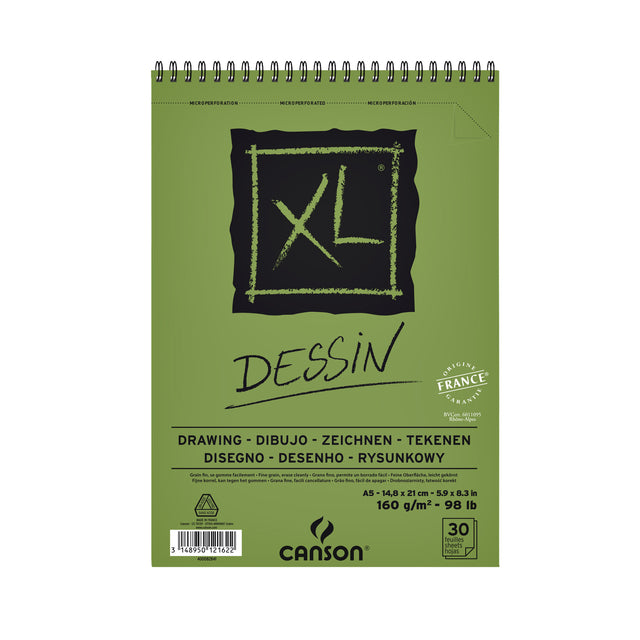 Canson - Tekenblok XL dessin A5 30v 160gr spiraal