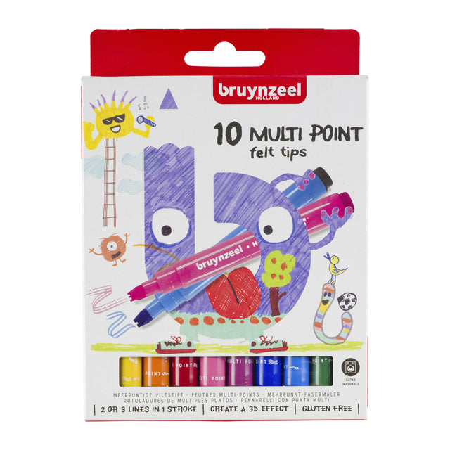 Bruynzeel - Colorstift Bruynzeel Kids Multi -pointierter Assorti | Setzen Sie ein 10 Stück