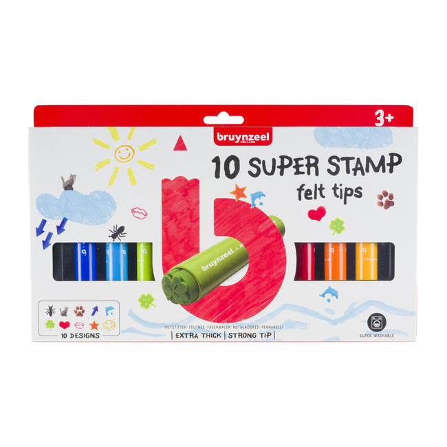 Bruynzeel -  Stempelstift Kids Super Stamp set à 10 kleuren