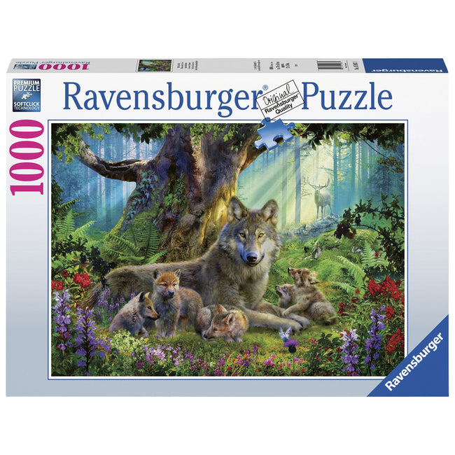 Ravensburger - Puzzle Familia lobo en el bosque 1000 piezas