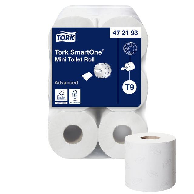 Tork - papier toilette Smartone® Mini T9 Adv 472193 | Box a 12 rouleau