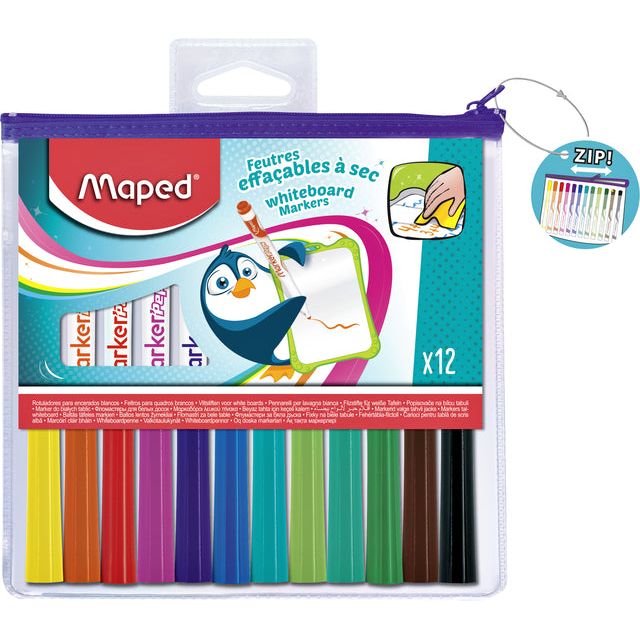 Mappé - Felt -Tip Pen Maped MarkerPeps Whiteboard 12st | Blister un 12 pièces