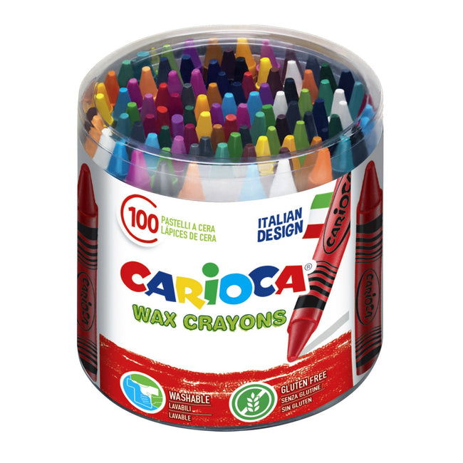 Carioca - Pastello a cera Maxi vasetto da 100 pezzi assortiti