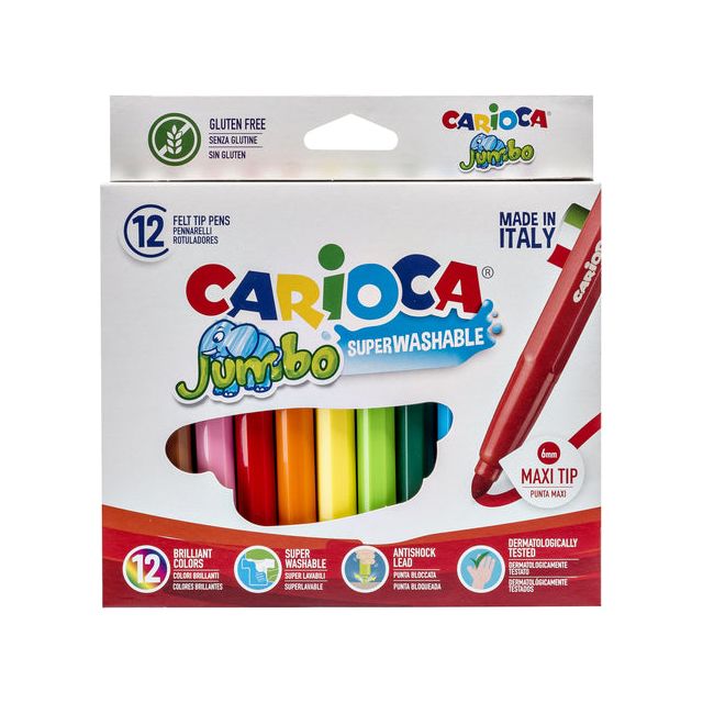 Cararioca - Filz -Tip Tick Carioca Jumbo Maxi Assorti 12st | 48 Stücke