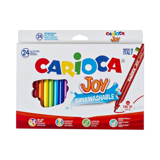 Carioca - Viltstift Superwashable Joy, 24 stiften in een kartonnen etui