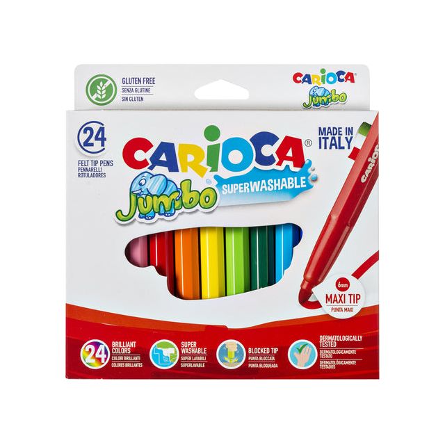 Cararioca - Filz -Tip Tick Carioca Jumbo Maxi Assorti 24st | 24 Stücke