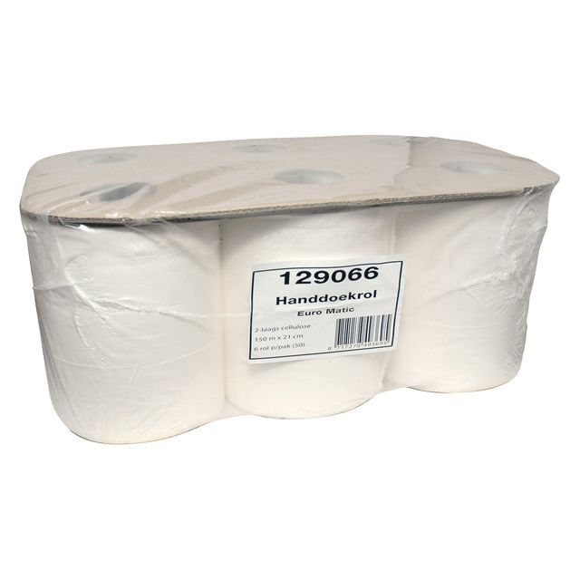 CleanInq - Roll à serviette Matic 2L 150m blanc | Box a 6 rouleau