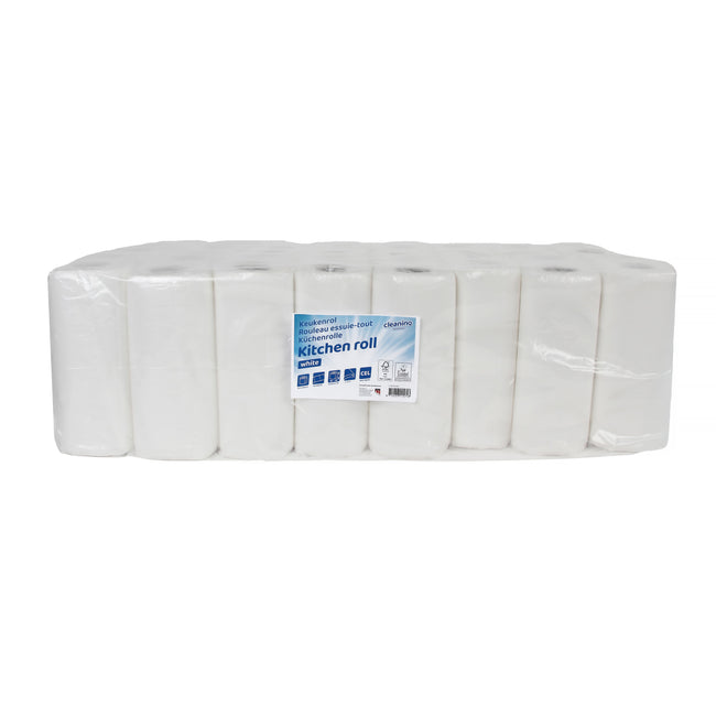Cleaninq - Rotolo cucina 2 strati 50 fogli rotolo 16x2 bianco