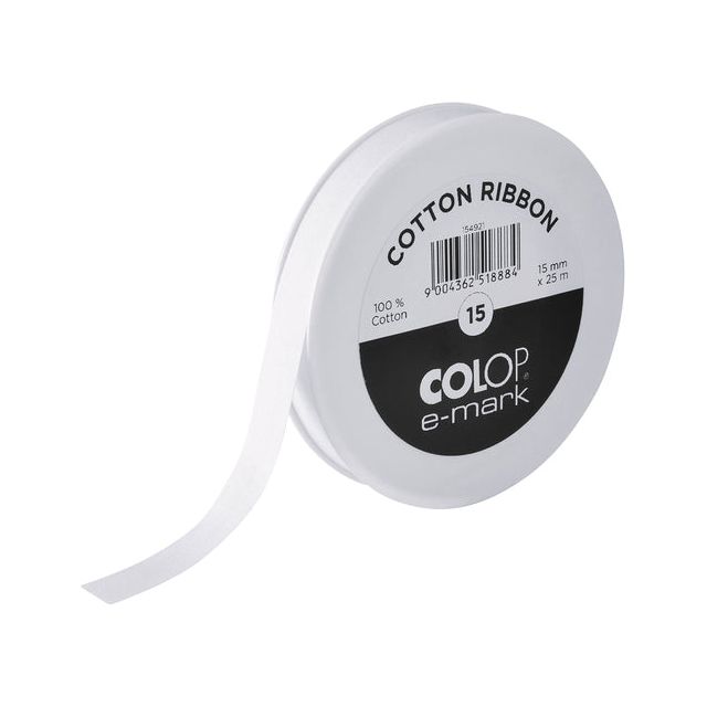 Colop - Tekststempel E-Mark katoenen lint 15mm x 25m