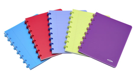 Atoma - Cuaderno A5 rombo 5x5mm 144 páginas 90gr PP transparente surtido | 10 piezas
