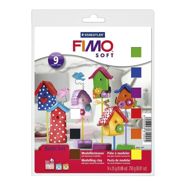 Fimo Staedtler - Clay Fimo Soft Basic Assorti | Setzen Sie ein 9 -Stück