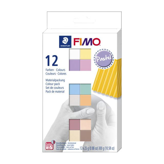 Fimo Staedtler - Klei Fimo Weiche Farbpastellsorti | Stellen Sie ein 12 -Stück ein