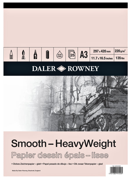 Daler-Rowney -  Tekenpapier daler rowney smooth 220gr a3 wit