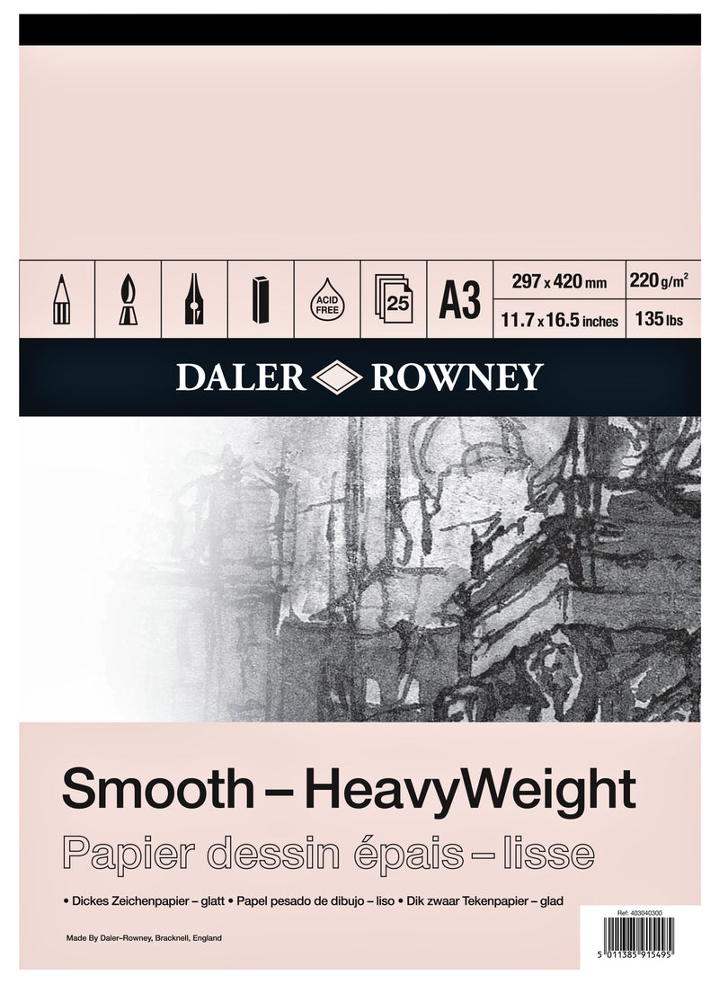 Daler-Rowney -  Tekenpapier daler rowney smooth 220gr a3 wit