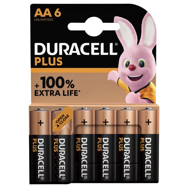 Duracell - Batterie Duracell plus AA 6st | Blister une pièce à 6 ans | 10 morceaux