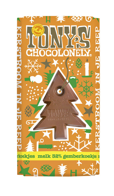 Tony's Chocolonely - Chocolade Kerst melk gemberkoekjes 180gr | 15 stuks