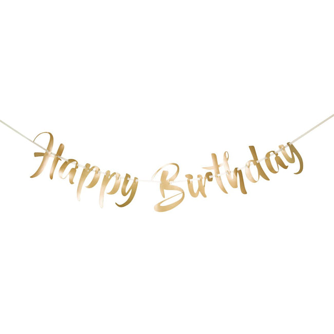 Folat -  Letterslinger happy birthday goud