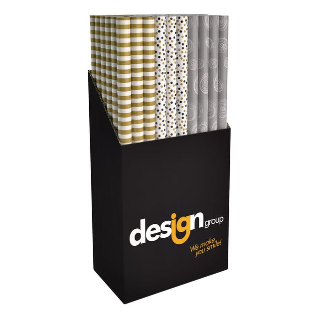 IG Design - Emballage Paper Design Group Party Chic 200x70cm Ass | Ompoot un 60 Rol x 1 pièce