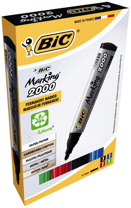 Bic - Felt-tip pen 2000 ecolutions round large assorted box of 4 pieces