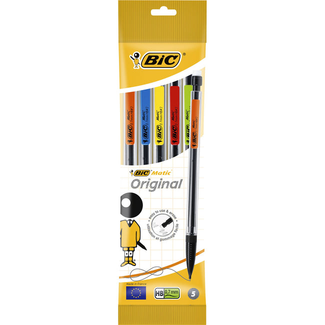 Bic - Mechanical pencil Matic Original HB 0.7mm assorted bag of 5 pieces