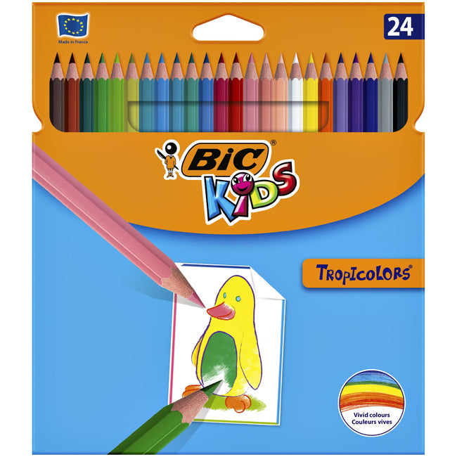 Bickids - Matite Colorate Kids Tropicolors blister assortito da 24 pezzi
