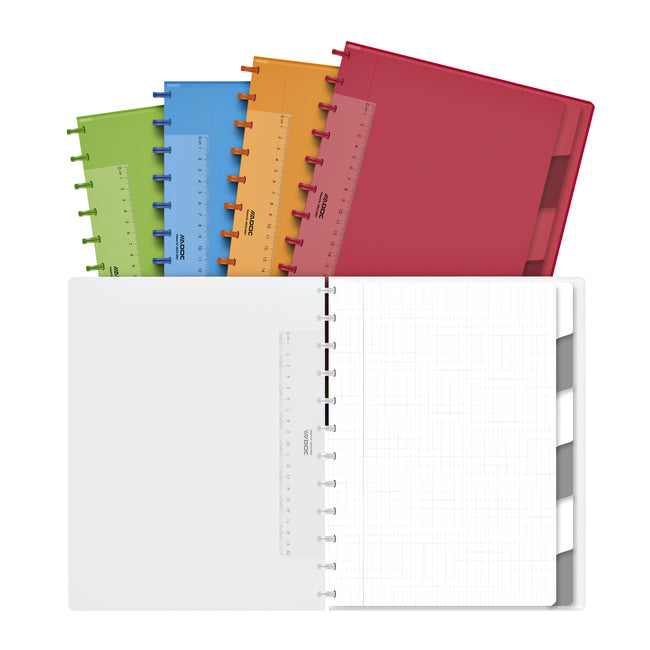 Adoc - Carnet A4 diamant 4x8mm 144 pages 90gr avec 6 onglets assortis
