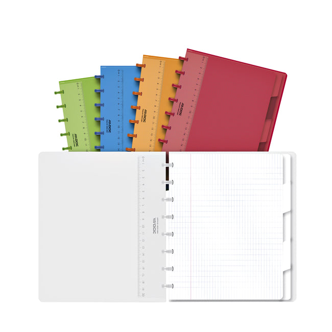 Adoc - Carnet A5 diamant 4x8mm 144 pages 90gr avec 5 onglets assortis