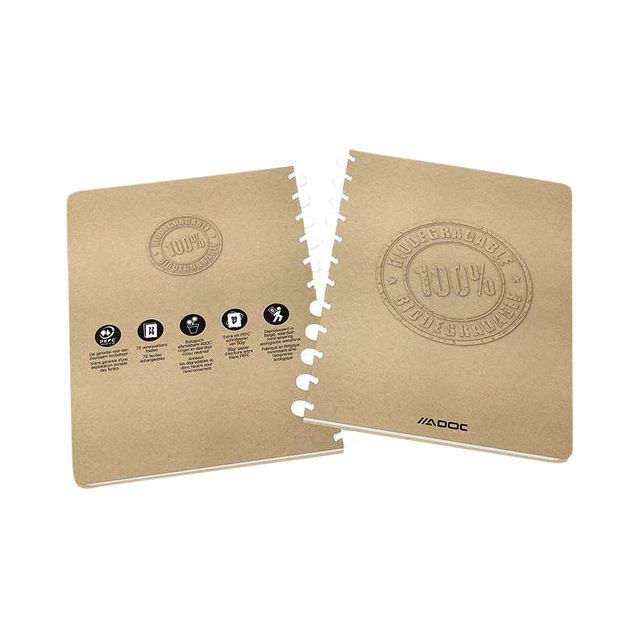 ADOC - Écriture Adoc Bio A4 Fenêtre 5x5mm 144pag 90gr Kraft | 1 pièce