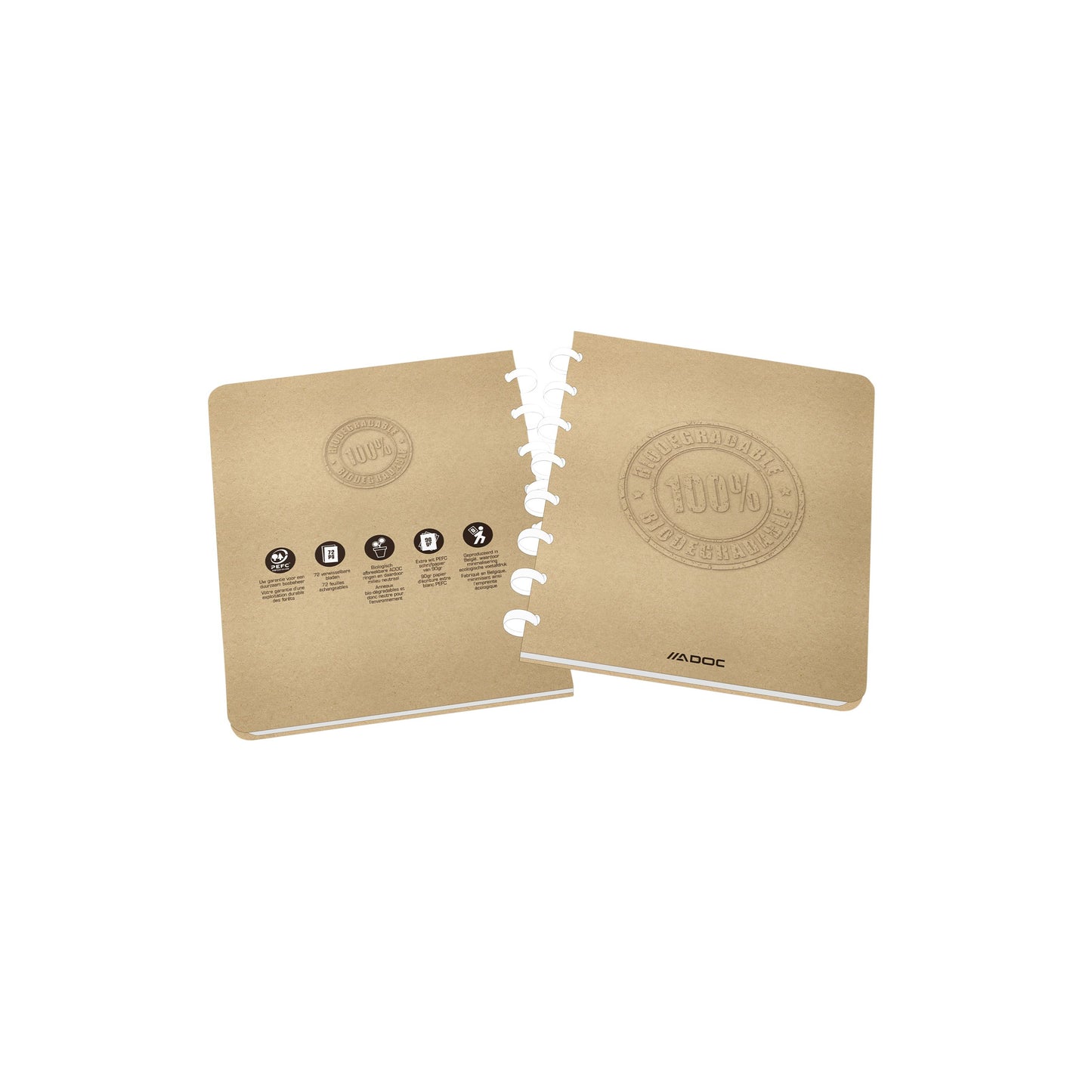 Adoc -  Schrift  bio a5 ruit 5x5mm 144pag 90gr kraft | 10 stuks